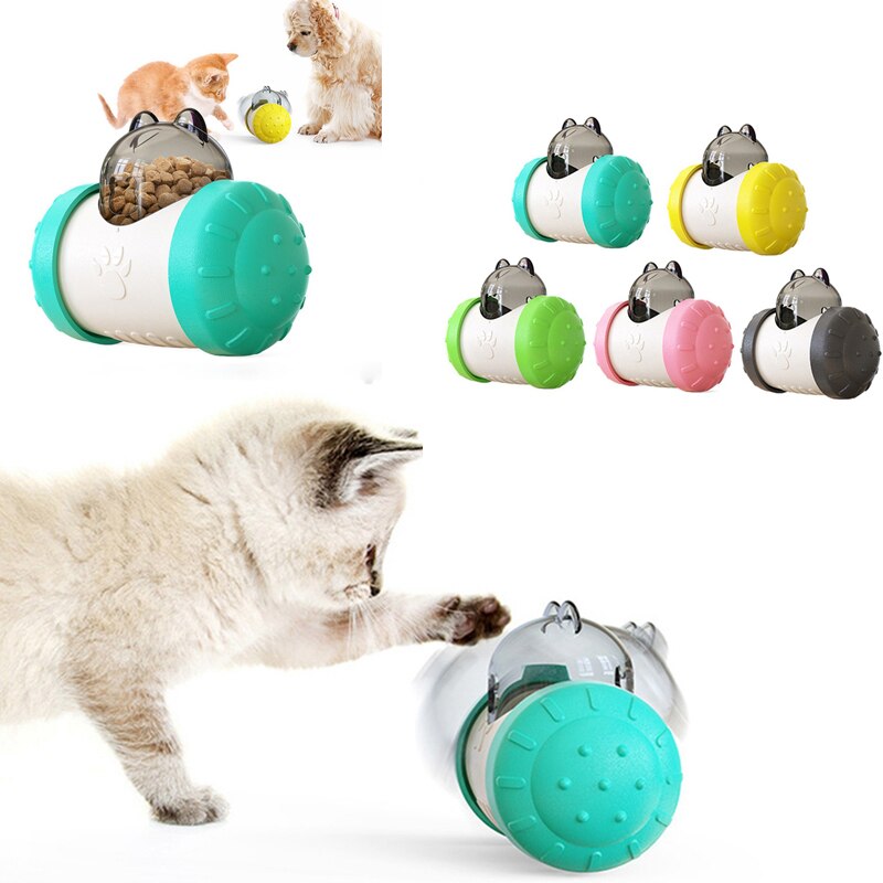 Cat Tumbler Toy Interactive Cat Food Tumbler Toys with Ball Slow